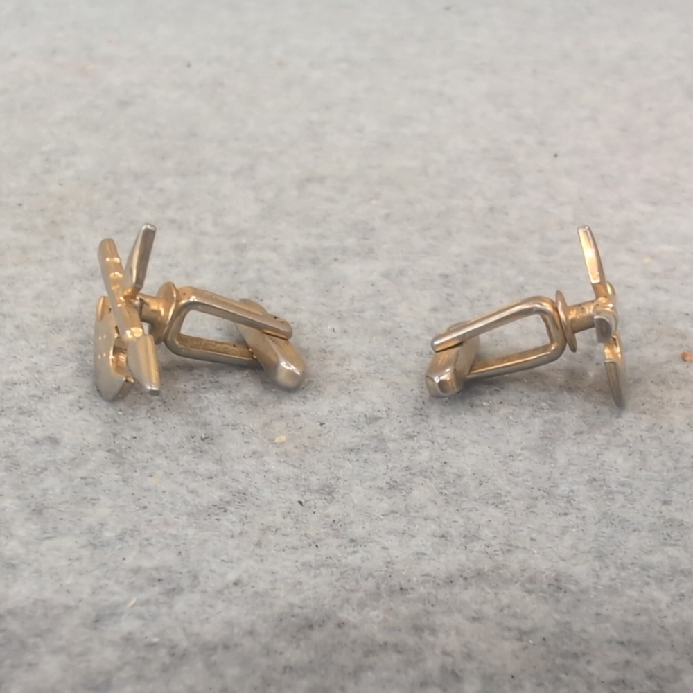 Hickok‎ Mfg Co Usa Gold Tone Halberd Axe Spear Cufflinks - Picture 3 of 4